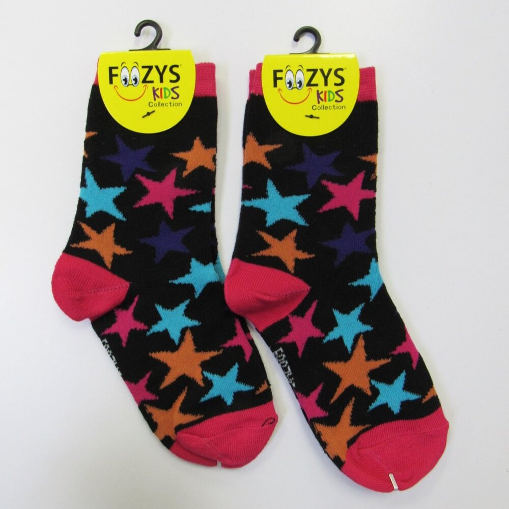 2 Pairs Foozys Kids Collection Girls Novelty Fun Socks Star Print